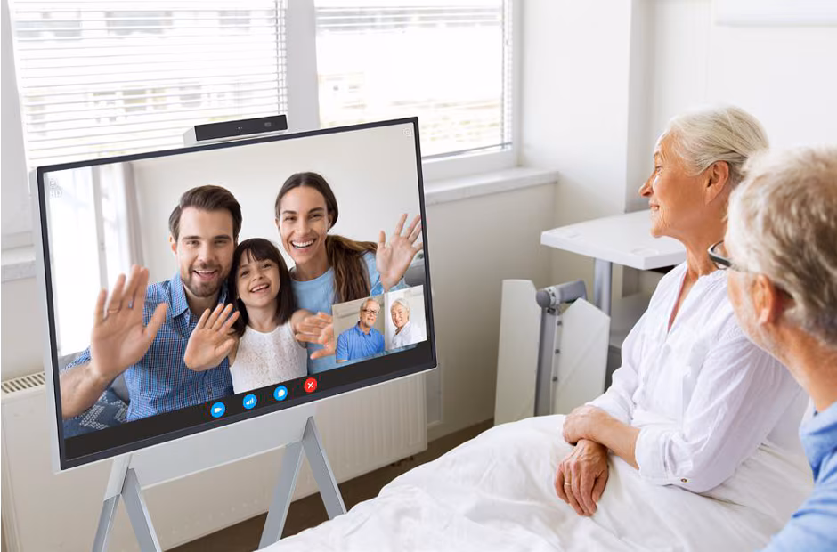 Trông nom tại bệnh viện và nhà dưỡng lãoGắn kết với gia đình và người thân như thể bạn đang ở đó.
